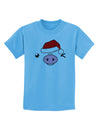 Kyu-T Face Oinkz Santa Hat Boy Pig Childrens T-Shirt-Childrens T-Shirt-TooLoud-Aquatic-Blue-X-Small-Davson Sales