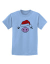 Kyu-T Face Oinkz Santa Hat Boy Pig Childrens T-Shirt-Childrens T-Shirt-TooLoud-Light-Blue-X-Small-Davson Sales