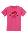 Kyu-T Face Oinkz Santa Hat Boy Pig Childrens T-Shirt-Childrens T-Shirt-TooLoud-Sangria-X-Small-Davson Sales