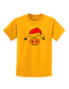 Kyu-T Face Oinkz Santa Hat Boy Pig Childrens T-Shirt-Childrens T-Shirt-TooLoud-Gold-X-Small-Davson Sales