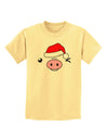 Kyu-T Face Oinkz Santa Hat Boy Pig Childrens T-Shirt-Childrens T-Shirt-TooLoud-Daffodil-Yellow-X-Small-Davson Sales