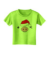 Kyu-T Face Oinkz Santa Hat Boy Pig Toddler T-Shirt-Toddler T-Shirt-TooLoud-Lime-Green-2T-Davson Sales