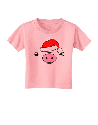 Kyu-T Face Oinkz Santa Hat Boy Pig Toddler T-Shirt-Toddler T-Shirt-TooLoud-Candy-Pink-2T-Davson Sales