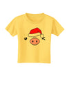 Kyu-T Face Oinkz Santa Hat Boy Pig Toddler T-Shirt-Toddler T-Shirt-TooLoud-Yellow-2T-Davson Sales