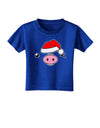 Kyu-T Face Oinkz Santa Hat Boy Pig Toddler T-Shirt Dark-Toddler T-Shirt-TooLoud-Royal-Blue-2T-Davson Sales