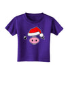 Kyu-T Face Oinkz Santa Hat Boy Pig Toddler T-Shirt Dark-Toddler T-Shirt-TooLoud-Purple-2T-Davson Sales