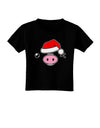 Kyu-T Face Oinkz Santa Hat Boy Pig Toddler T-Shirt Dark-Toddler T-Shirt-TooLoud-Black-2T-Davson Sales