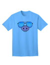 Kyu-T Face - Oinkz Stylish Sunglasses Adult T-Shirt-Mens T-shirts-TooLoud-Aquatic-Blue-Small-Davson Sales