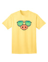 Kyu-T Face - Oinkz Stylish Sunglasses Adult T-Shirt-Mens T-shirts-TooLoud-Yellow-Small-Davson Sales