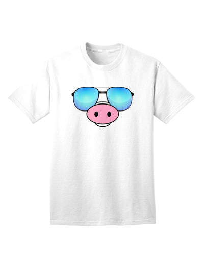 Kyu-T Face - Oinkz Stylish Sunglasses Adult T-Shirt-Mens T-shirts-TooLoud-White-Small-Davson Sales