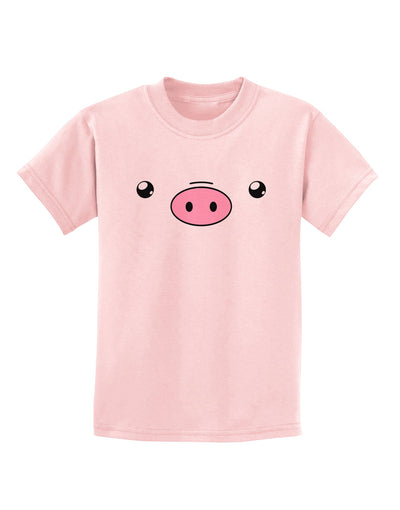 Kyu-T Face - Oinkz the Pig Childrens T-Shirt-Childrens T-Shirt-TooLoud-PalePink-X-Small-Davson Sales