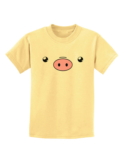 Kyu-T Face - Oinkz the Pig Childrens T-Shirt-Childrens T-Shirt-TooLoud-Daffodil-Yellow-X-Small-Davson Sales