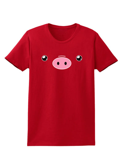 Kyu-T Face - Oinkz the Pig Womens Dark T-Shirt-TooLoud-Red-X-Small-Davson Sales