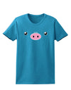 Kyu-T Face - Oinkz the Pig Womens Dark T-Shirt-TooLoud-Turquoise-X-Small-Davson Sales