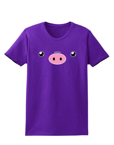 Kyu-T Face - Oinkz the Pig Womens Dark T-Shirt-TooLoud-Purple-X-Small-Davson Sales