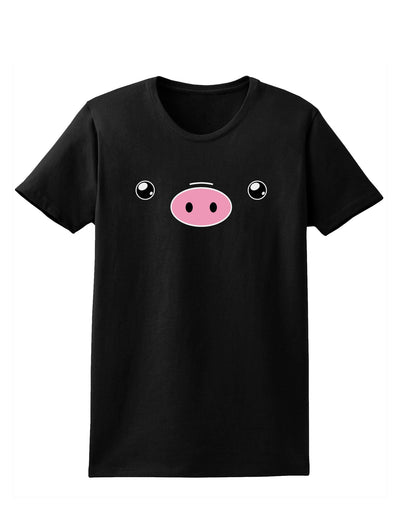 Kyu-T Face - Oinkz the Pig Womens Dark T-Shirt-TooLoud-Black-X-Small-Davson Sales