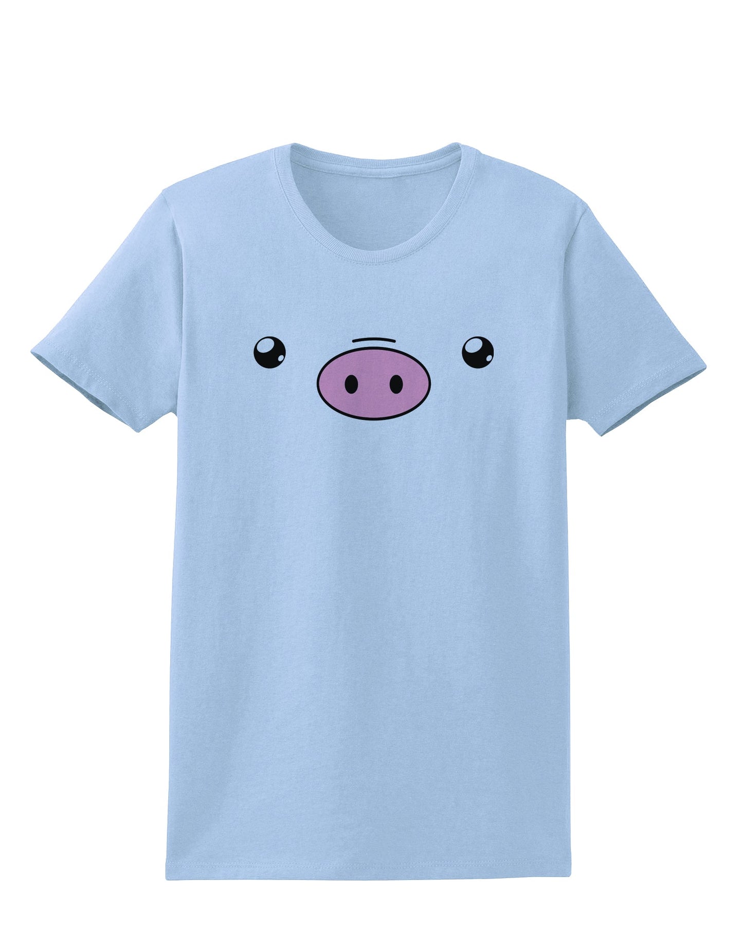 Kyu-T Face - Oinkz the Pig Womens T-Shirt-Womens T-Shirt-TooLoud-Light-Blue-X-Small-Davson Sales