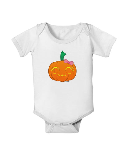 Kyu-T Face Pumpkin Baby Romper Bodysuit by TooLoud-Baby Romper-TooLoud-White-06-Months-Davson Sales