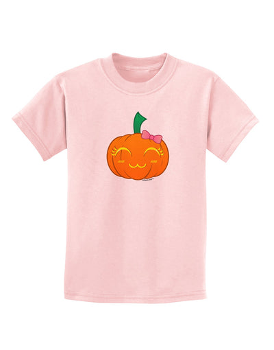 Kyu-T Face Pumpkin Childrens T-Shirt by TooLoud-Childrens T-Shirt-TooLoud-PalePink-X-Small-Davson Sales