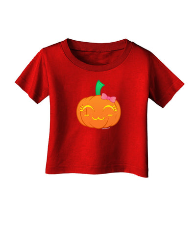 Kyu-T Face Pumpkin Infant T-Shirt Dark by TooLoud-Infant T-Shirt-TooLoud-Red-06-Months-Davson Sales