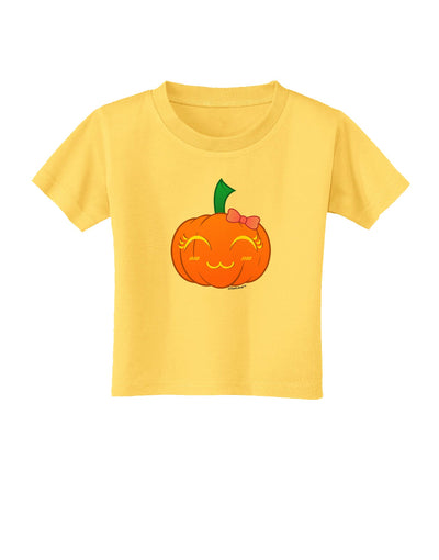 Kyu-T Face Pumpkin Toddler T-Shirt by TooLoud-Toddler T-Shirt-TooLoud-Yellow-2T-Davson Sales