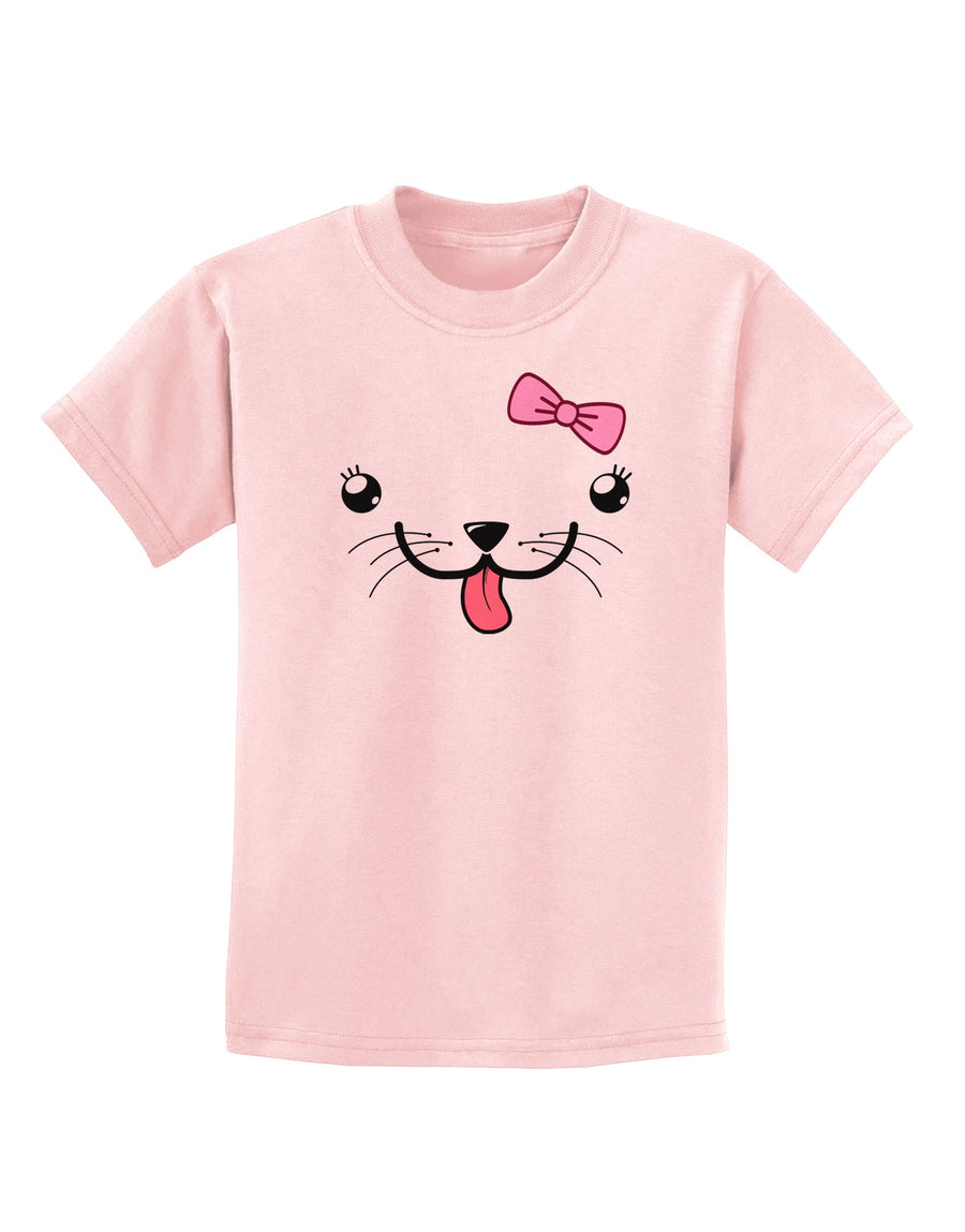 Kyu-T Face - Puppina Cute Girl Puppy Dog Childrens T-Shirt-Childrens T-Shirt-TooLoud-White-X-Small-Davson Sales