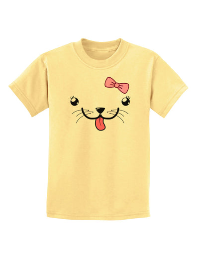 Kyu-T Face - Puppina Cute Girl Puppy Dog Childrens T-Shirt-Childrens T-Shirt-TooLoud-Daffodil-Yellow-X-Small-Davson Sales