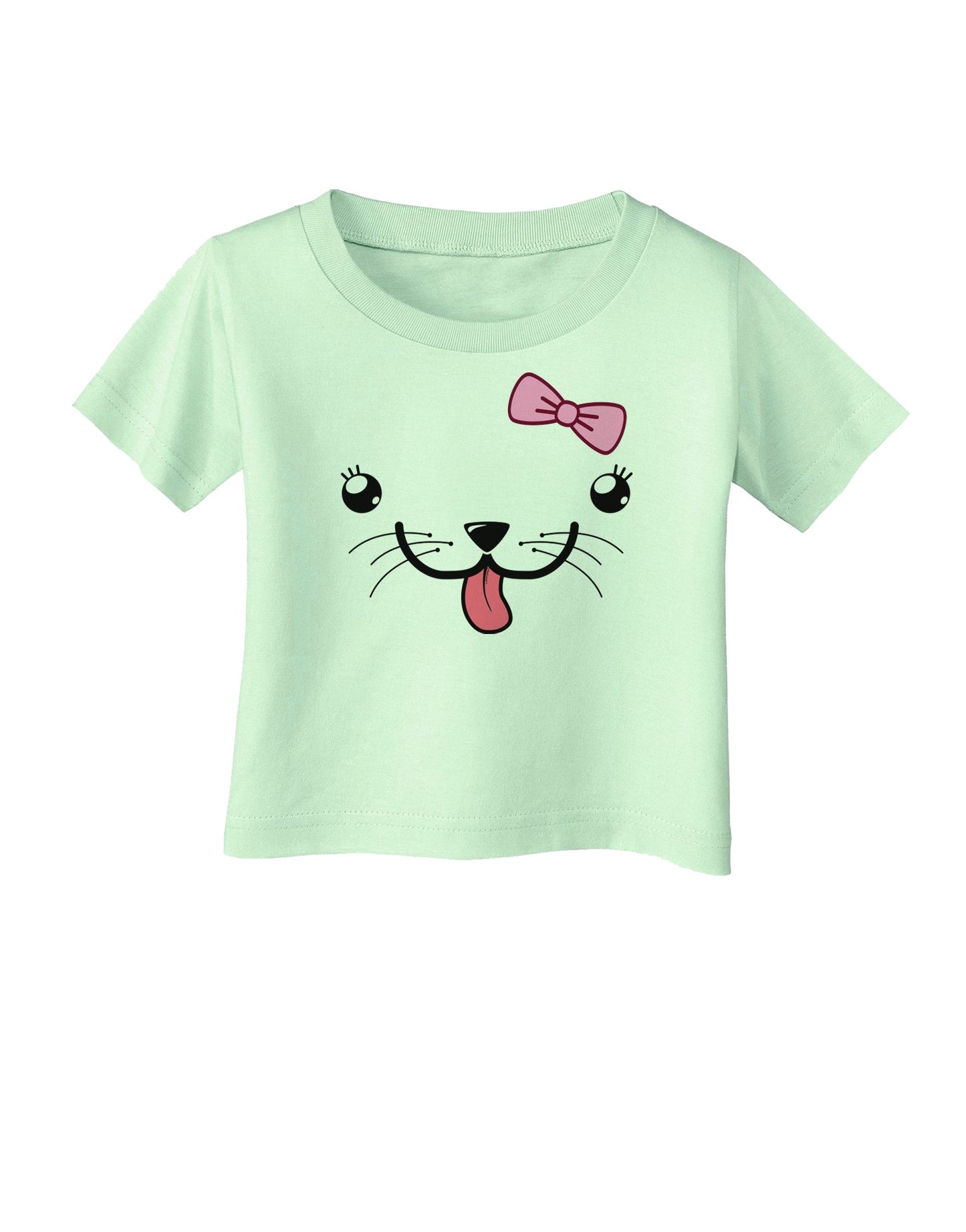 Kyu-T Face - Puppina Cute Girl Puppy Dog Infant T-Shirt-Infant T-Shirt-TooLoud-Light-Green-06-Months-Davson Sales