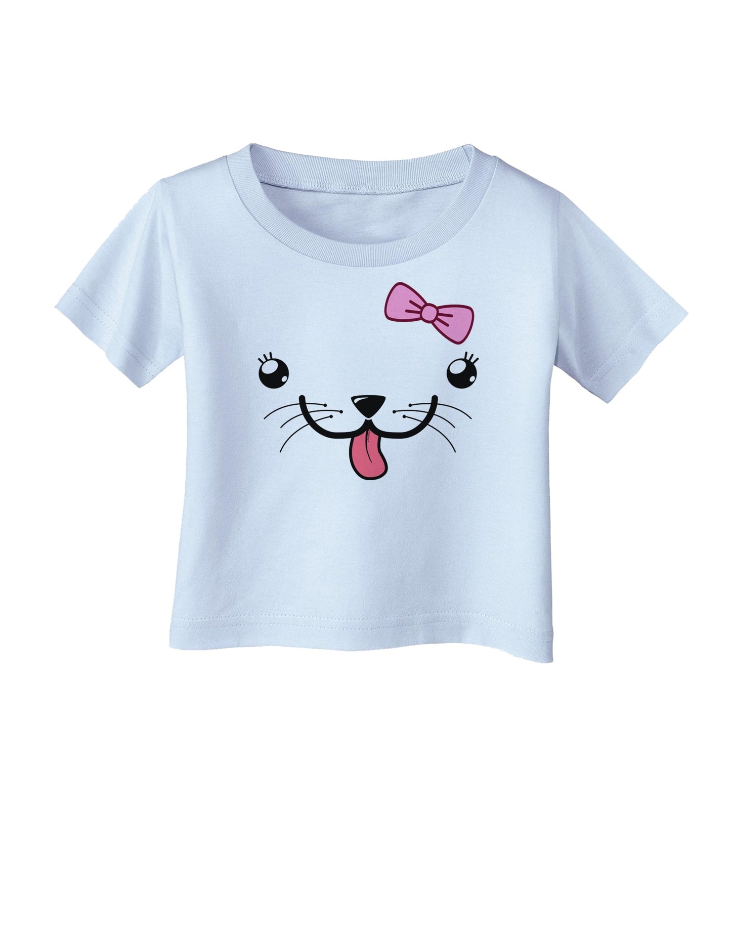 Kyu-T Face - Puppina Cute Girl Puppy Dog Infant T-Shirt-Infant T-Shirt-TooLoud-Light-Blue-06-Months-Davson Sales