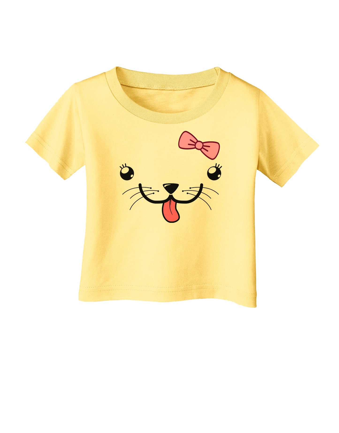 Kyu-T Face - Puppina Cute Girl Puppy Dog Infant T-Shirt-Infant T-Shirt-TooLoud-Daffodil-Yellow-06-Months-Davson Sales