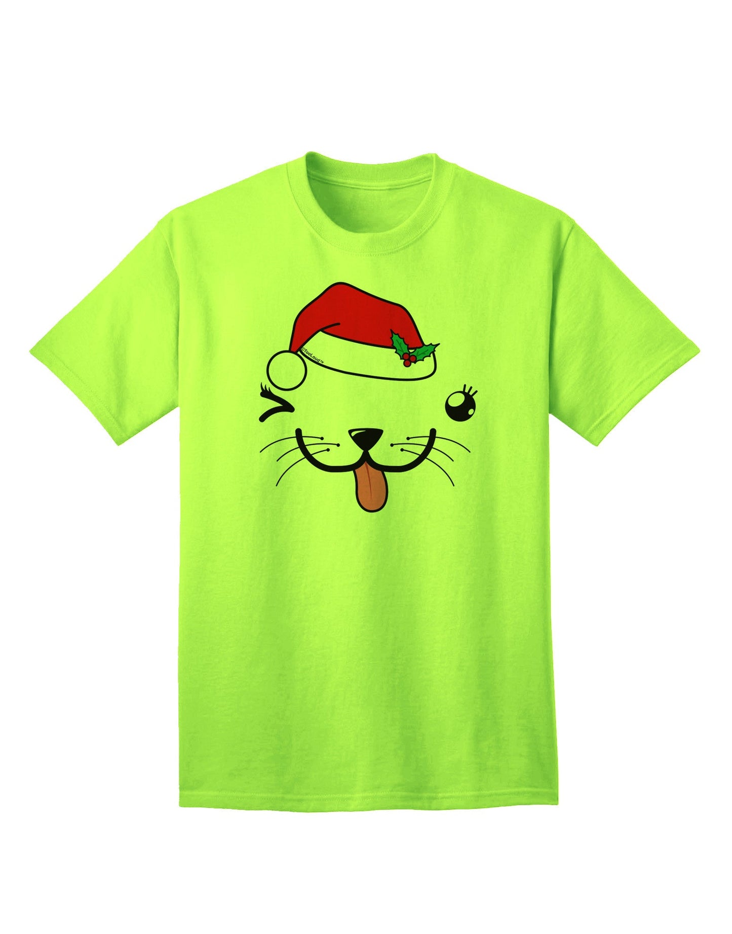 Kyu-T Face Puppina Santa Girl Dog Adult T-Shirt: A Festive Fashion Statement for Dog Lovers-Mens T-shirts-TooLoud-Neon-Green-Small-Davson Sales