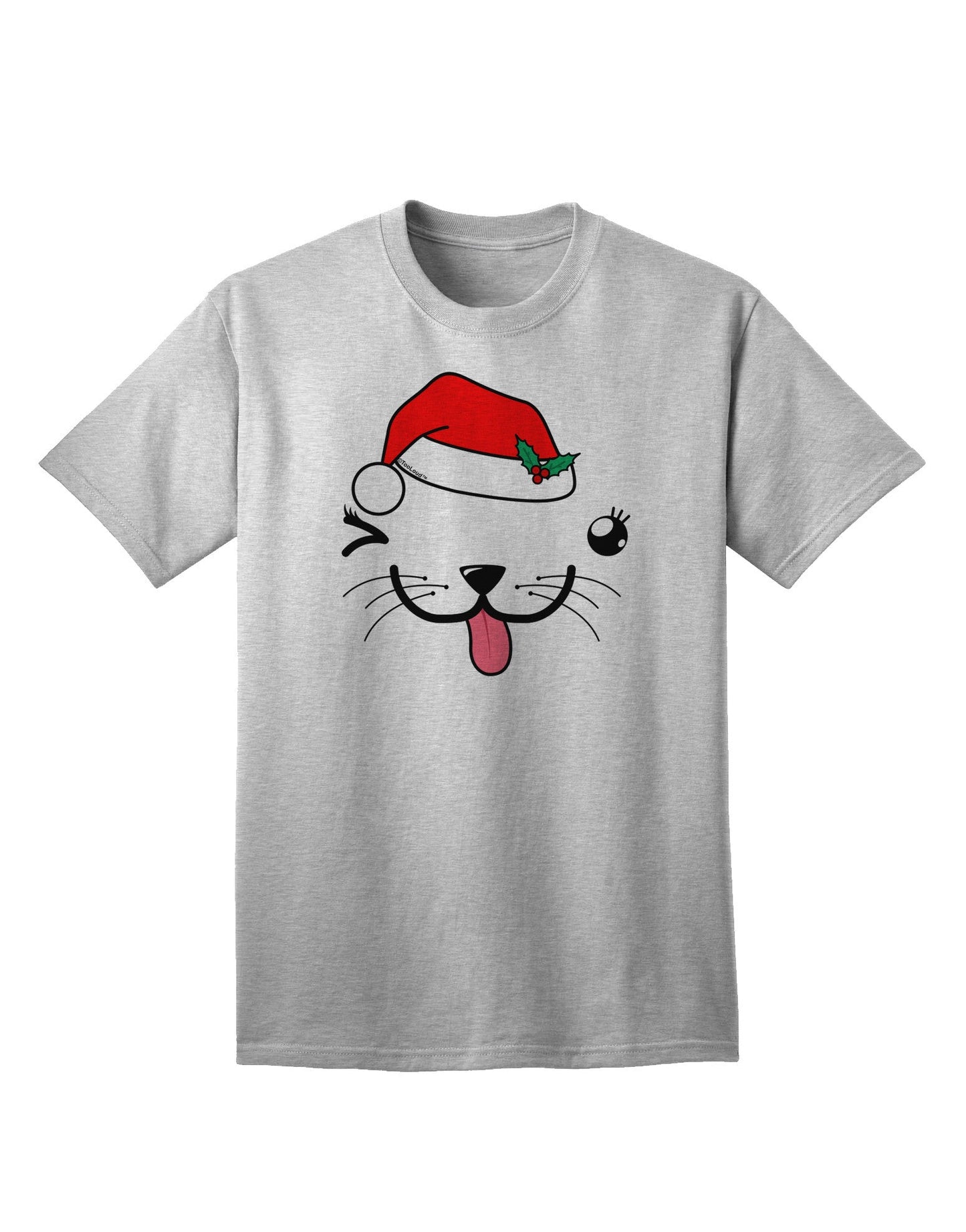 Kyu-T Face Puppina Santa Girl Dog Adult T-Shirt: A Festive Fashion Statement for Dog Lovers-Mens T-shirts-TooLoud-AshGray-Small-Davson Sales