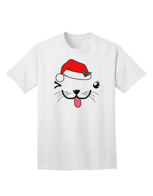 Kyu-T Face Puppina Santa Girl Dog Adult T-Shirt: A Festive Fashion Statement for Dog Lovers-Mens T-shirts-TooLoud-White-Small-Davson Sales