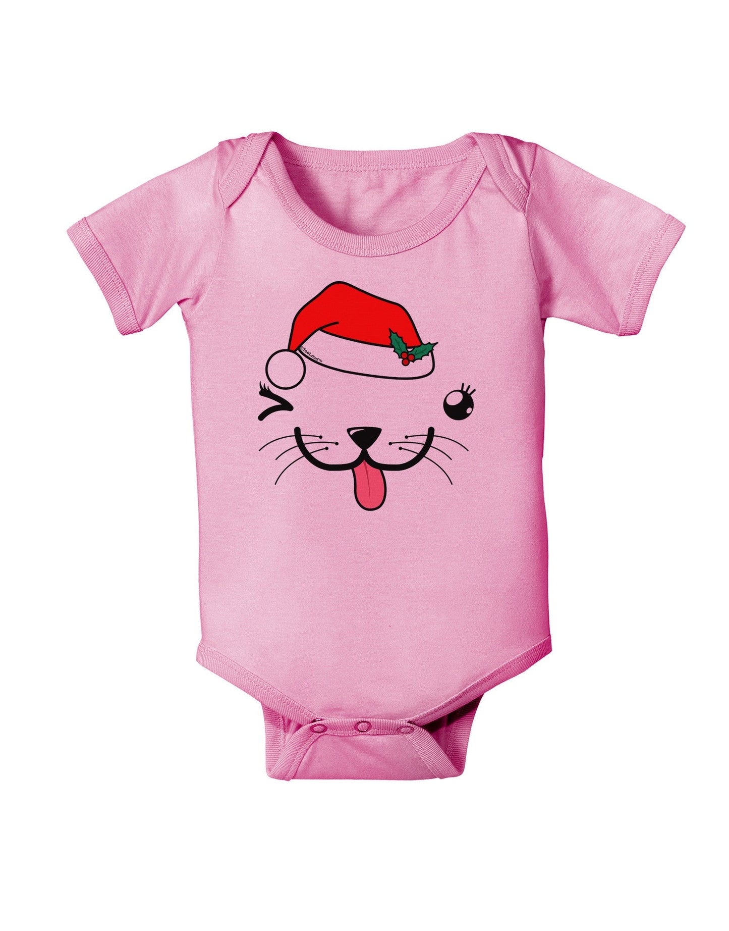 Kyu-T Face Puppina Santa Girl Dog Baby Romper Bodysuit-Baby Romper-TooLoud-Light-Pink-06-Months-Davson Sales
