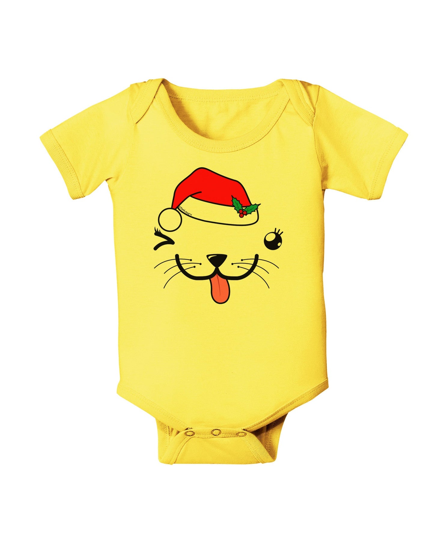 Kyu-T Face Puppina Santa Girl Dog Baby Romper Bodysuit-Baby Romper-TooLoud-Yellow-06-Months-Davson Sales