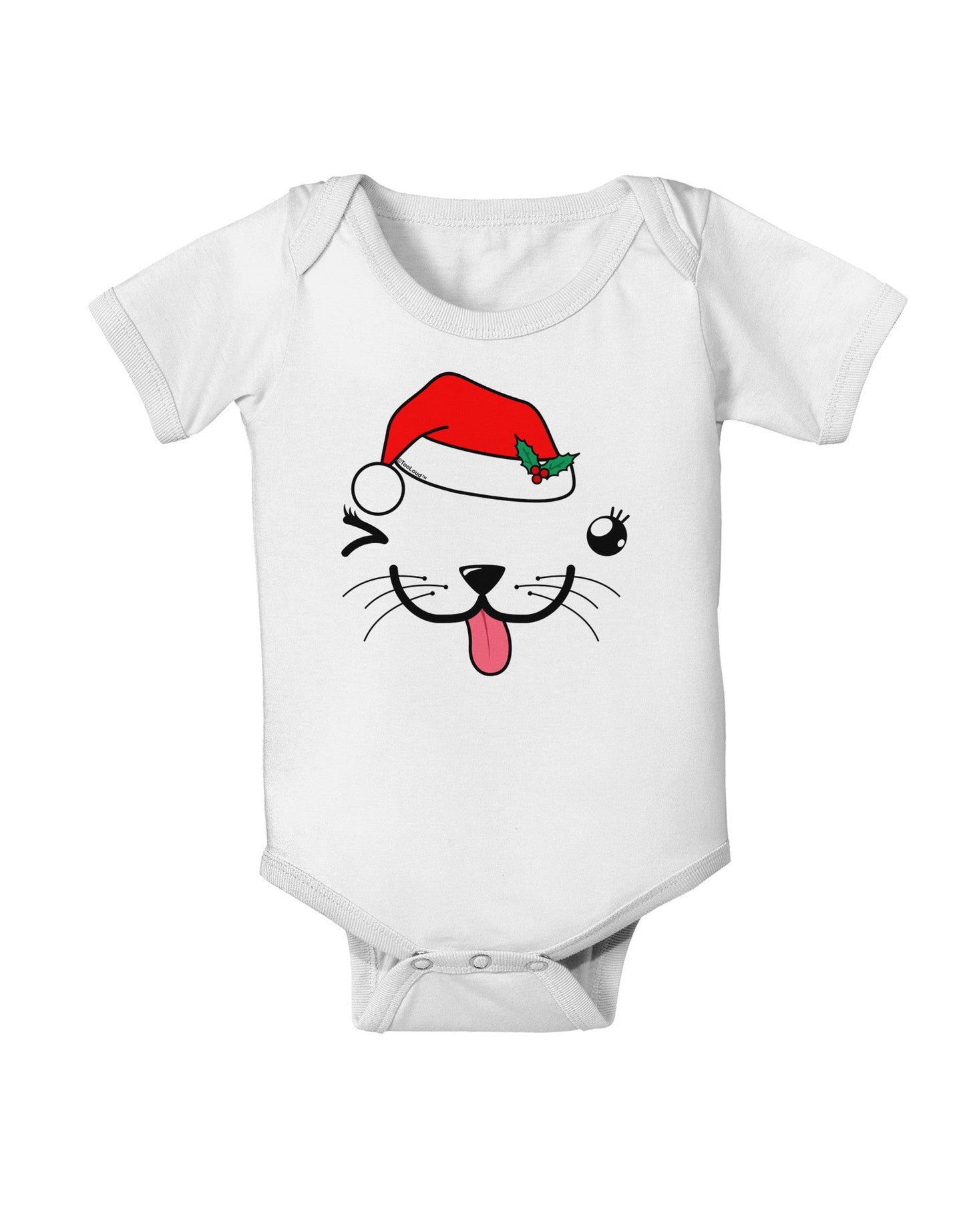 Kyu-T Face Puppina Santa Girl Dog Baby Romper Bodysuit-Baby Romper-TooLoud-White-06-Months-Davson Sales