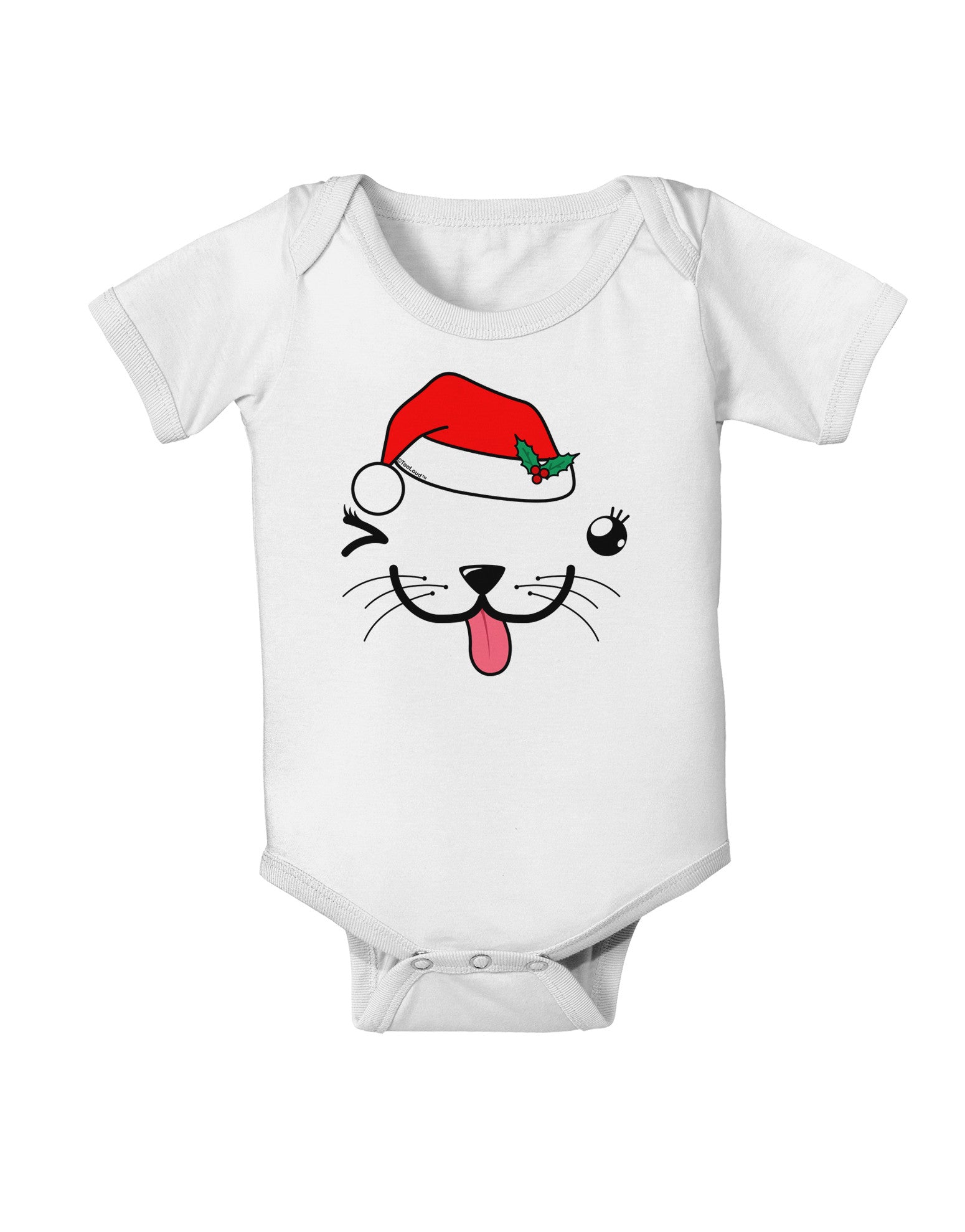Kyu-T Face Puppina Santa Girl Dog Baby Romper Bodysuit-Baby Romper-TooLoud-White-06-Months-Davson Sales