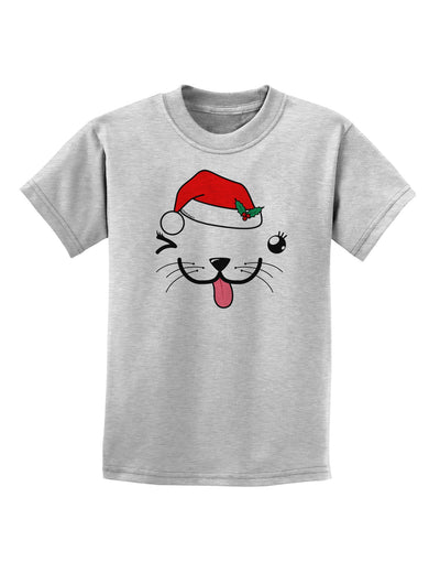 Kyu-T Face Puppina Santa Girl Dog Childrens T-Shirt-Childrens T-Shirt-TooLoud-AshGray-X-Small-Davson Sales