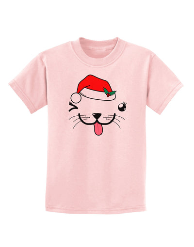 Kyu-T Face Puppina Santa Girl Dog Childrens T-Shirt-Childrens T-Shirt-TooLoud-PalePink-X-Small-Davson Sales