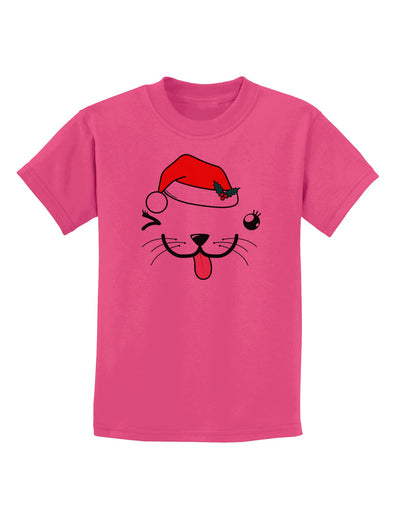 Kyu-T Face Puppina Santa Girl Dog Childrens T-Shirt-Childrens T-Shirt-TooLoud-Sangria-X-Small-Davson Sales