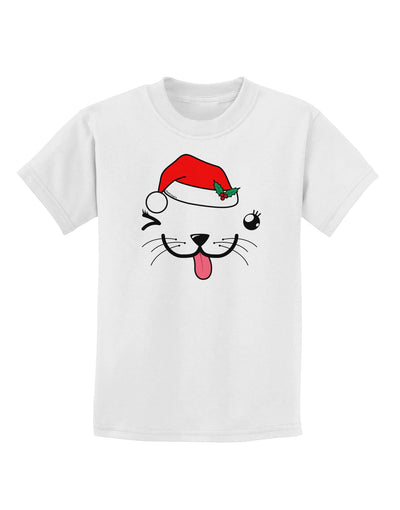 Kyu-T Face Puppina Santa Girl Dog Childrens T-Shirt-Childrens T-Shirt-TooLoud-White-X-Small-Davson Sales