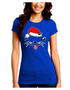 Kyu-T Face Puppina Santa Girl Dog Juniors Crew Dark T-Shirt-T-Shirts Juniors Tops-TooLoud-Royal-Blue-Juniors Fitted Small-Davson Sales