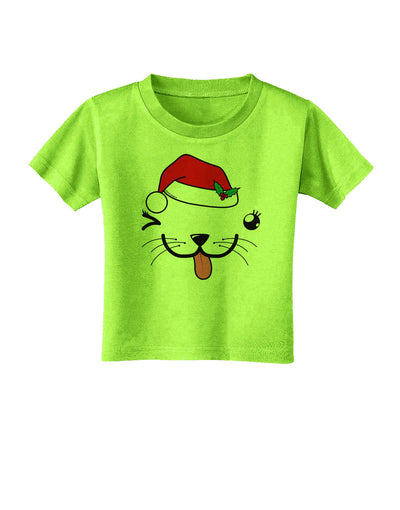 Kyu-T Face Puppina Santa Girl Dog Toddler T-Shirt-Toddler T-Shirt-TooLoud-Lime-Green-2T-Davson Sales