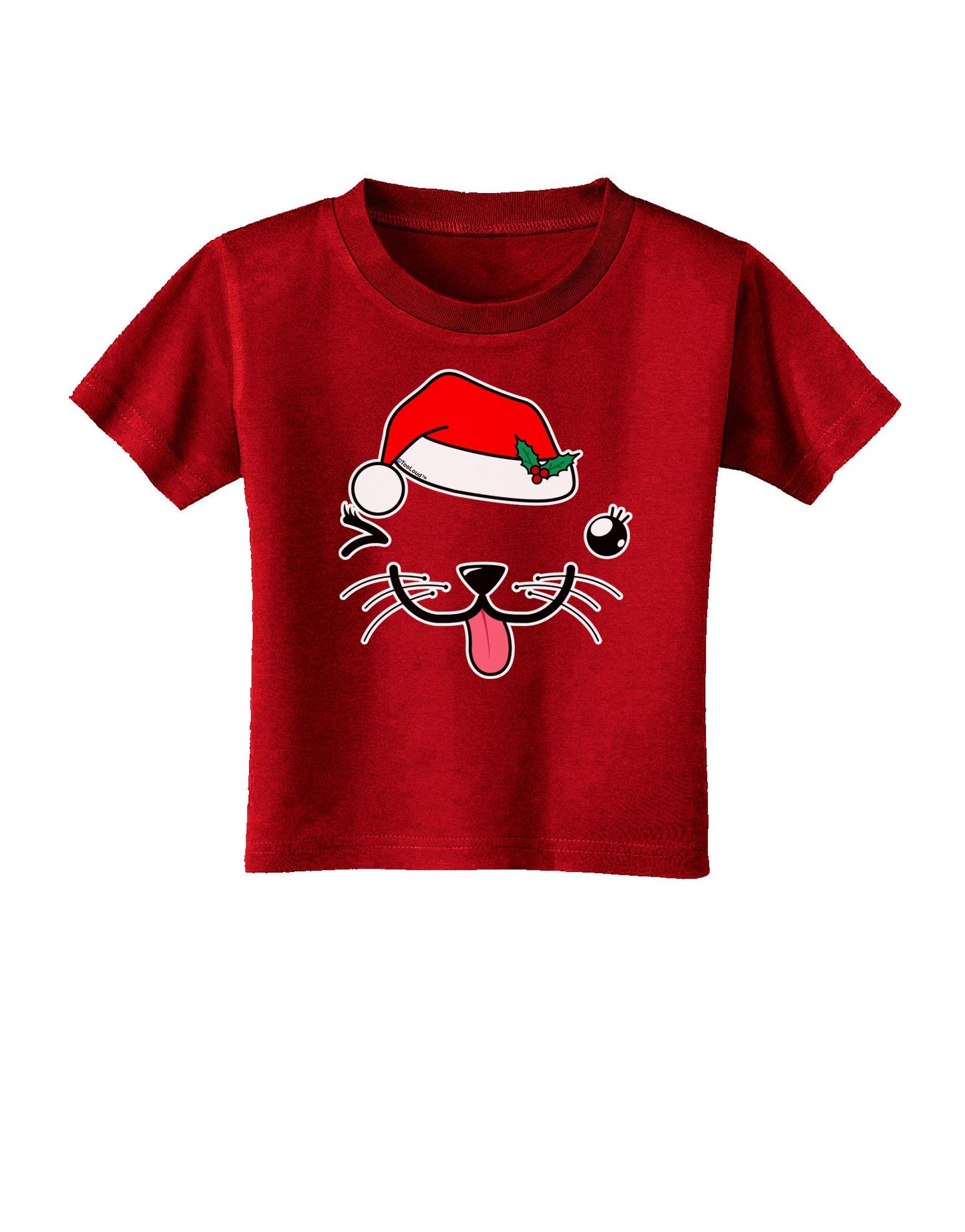 Kyu-T Face Puppina Santa Girl Dog Toddler T-Shirt Dark-Toddler T-Shirt-TooLoud-Red-2T-Davson Sales