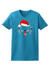 Kyu-T Face Puppina Santa Girl Dog Womens Dark T-Shirt-TooLoud-Turquoise-X-Small-Davson Sales