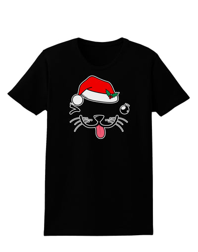 Kyu-T Face Puppina Santa Girl Dog Womens Dark T-Shirt-TooLoud-Black-X-Small-Davson Sales