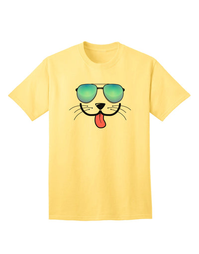 Kyu-T Face - Puppino Cool Sunglasses Adult T-Shirt: A Stylish Addition to Your Wardrobe-Mens T-shirts-TooLoud-Yellow-Small-Davson Sales