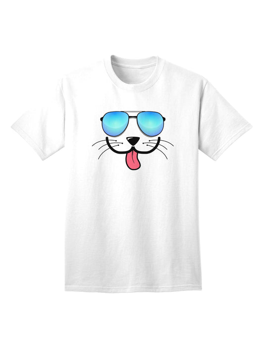 Kyu-T Face - Puppino Cool Sunglasses Adult T-Shirt: A Stylish Addition to Your Wardrobe-Mens T-shirts-TooLoud-White-Small-Davson Sales