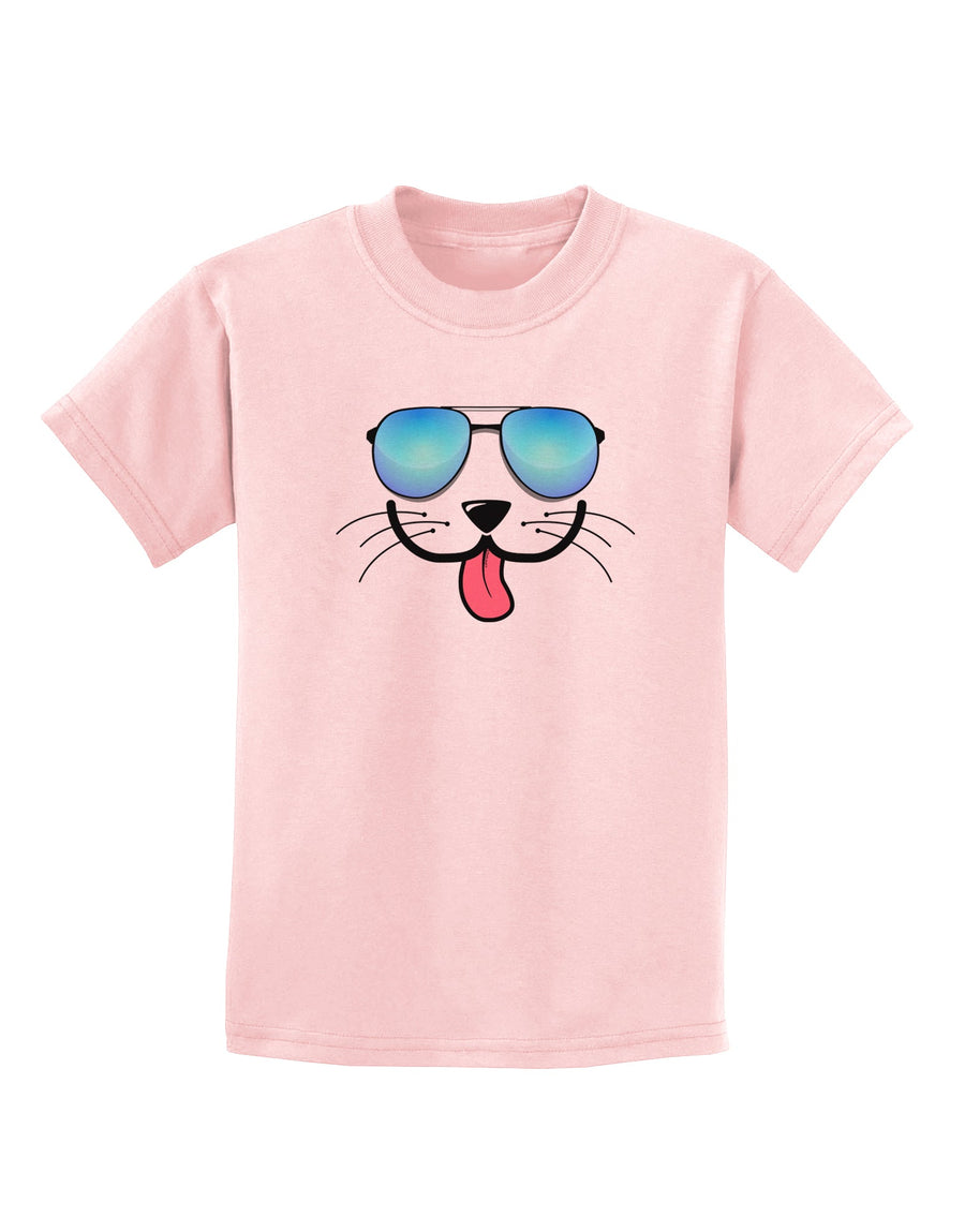 Kyu-T Face - Puppino Cool Sunglasses Childrens T-Shirt-Childrens T-Shirt-TooLoud-White-X-Small-Davson Sales