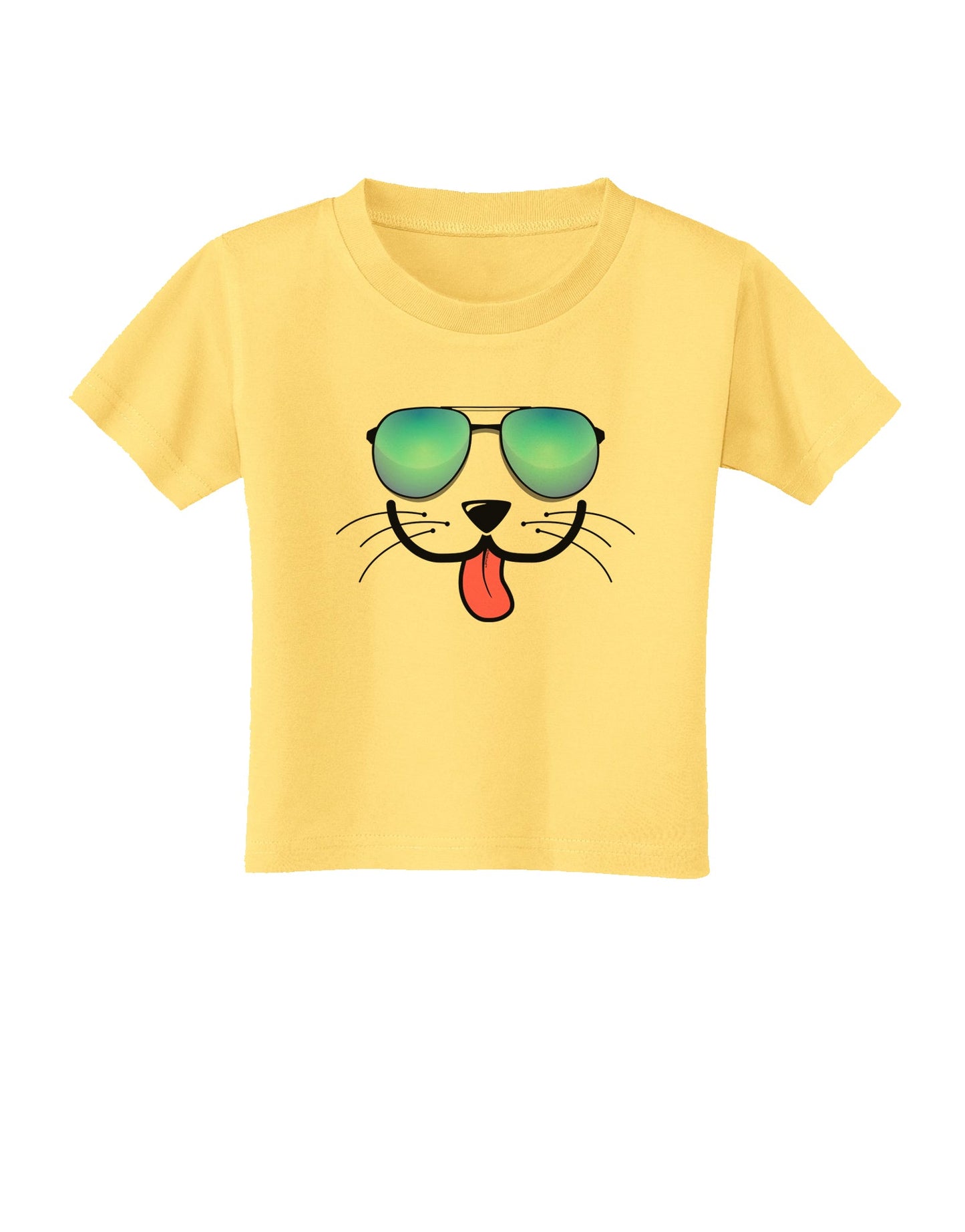 Kyu-T Face - Puppino Cool Sunglasses Toddler T-Shirt-Toddler T-Shirt-TooLoud-Daffodil-Yellow-2T-Davson Sales